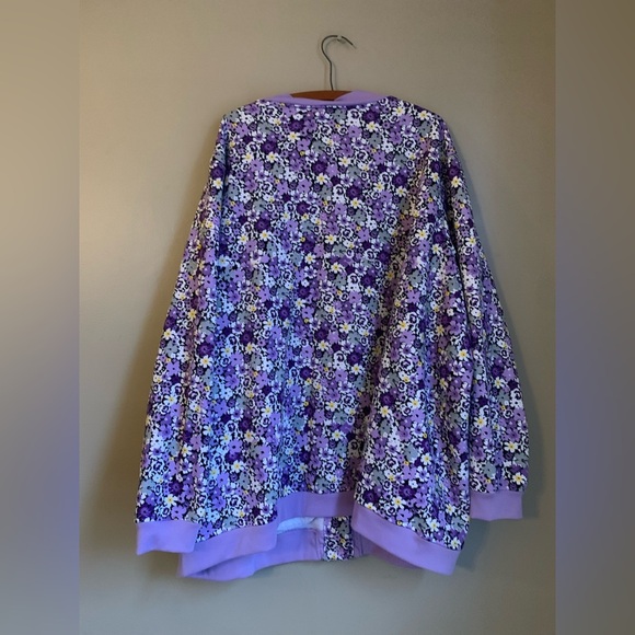Tudor Court Cardigan Sweatshirt floral button up size 4x spring coat oversized - Picture 6 of 8